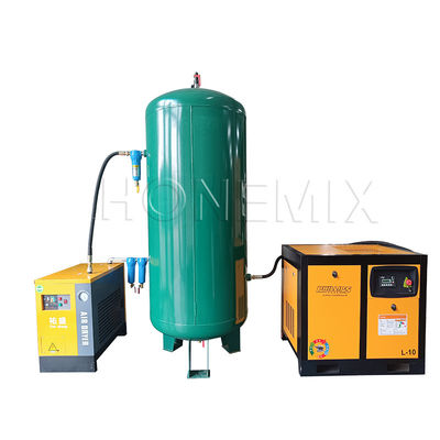 शक्तिशाली सहायक उपकरण 7.5KW / 10HP पेंच एयर कंप्रेसर सेट